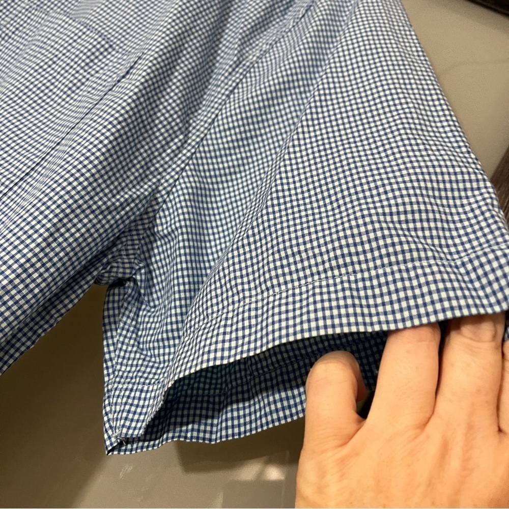 Vintage 90's Y2K Structure Men's Light & Navy Blue Checkered Shirt Large Preppy - Picture 4 of 9